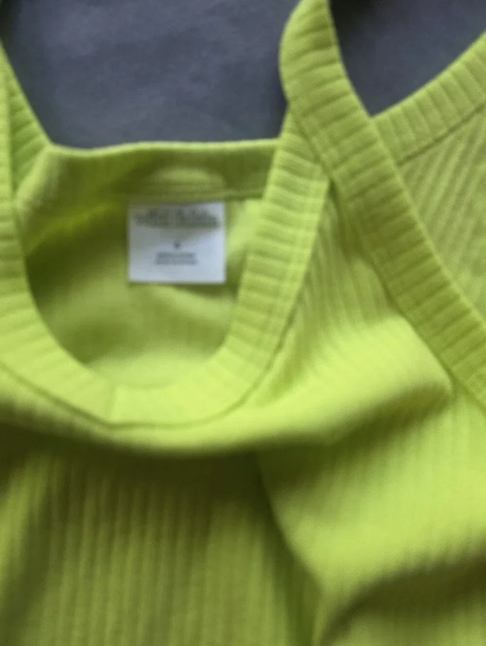 Neon Line Green Cropped Rib Tank Top - Picture 4 of 7